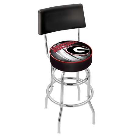 Holland Bar Stool Co 30" Chrome 2-Ring Georgia "G" Swivel Bar Stool, Back L7C430GA-G-D2
